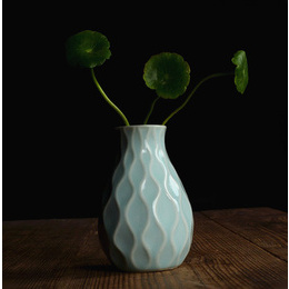 Longquan celadon creativity desktop decor vases flower hydroponics ; Style2 of Diyao power blue