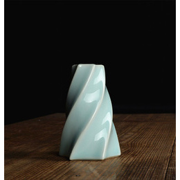 Longquan celadon creativity desktop decor vases flower hydroponics ; Style3 of Diyao power blue