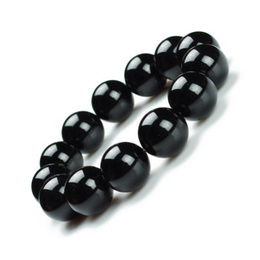 Natural Original Black Onyx Dark Agate Beads Bracelet 10mm
