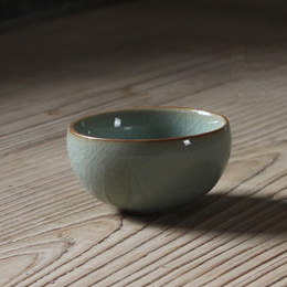 Longquan celadon & plum green,power blue & crackle glaze ware kung fu tea cup ; Geyao powder blue crackle glaze ware 