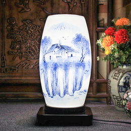 Jingdezhen eggshell china with Common base and Hand-painted & imitation of classical style table lamp ; Style3