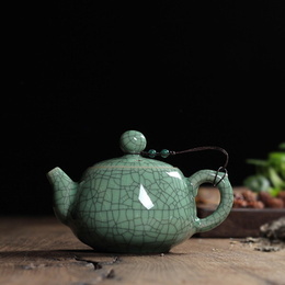 Longquan celadon Kung Fu tea teapot, Ge Kiln single pot, ceramic handmade teapot ; Style3