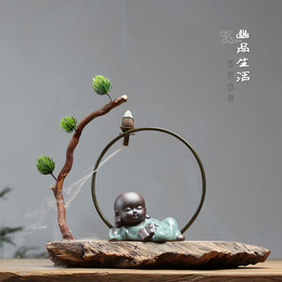 Cute little monk Zen wood ornaments