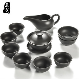 Purple Kung Fu tea sets home full set of teapot cups